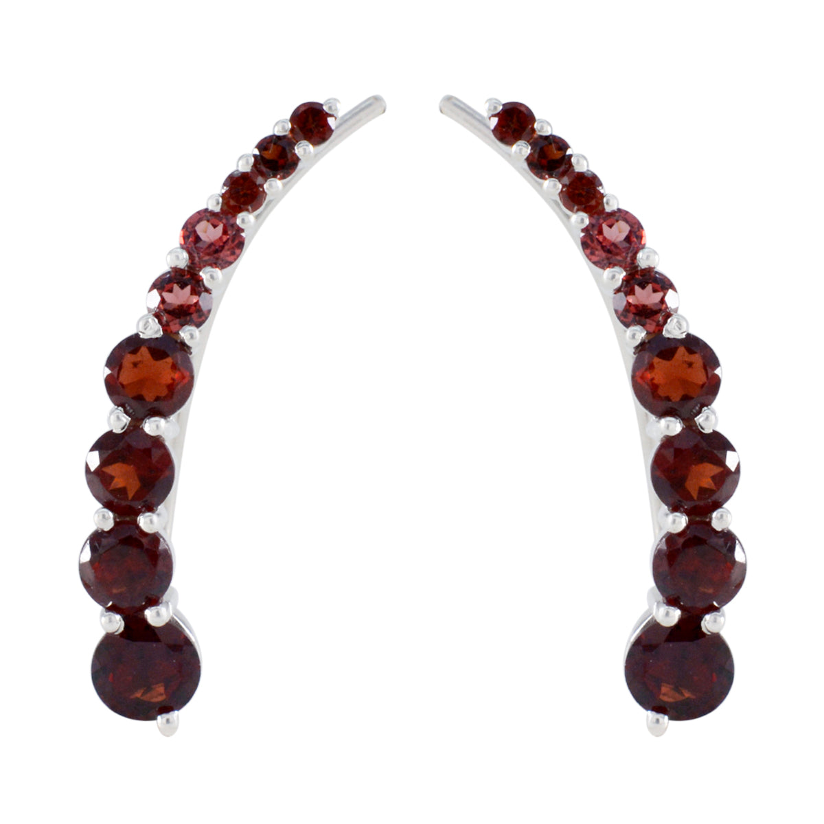 Garnet-Egyptian-Alejandra-multiple-EarCuff-Red-Sterling-Silver-Earring Image principale du produit