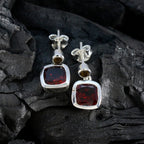 Garnet-American-María-multiple-Stud-Red-92.5-Silver-Earring