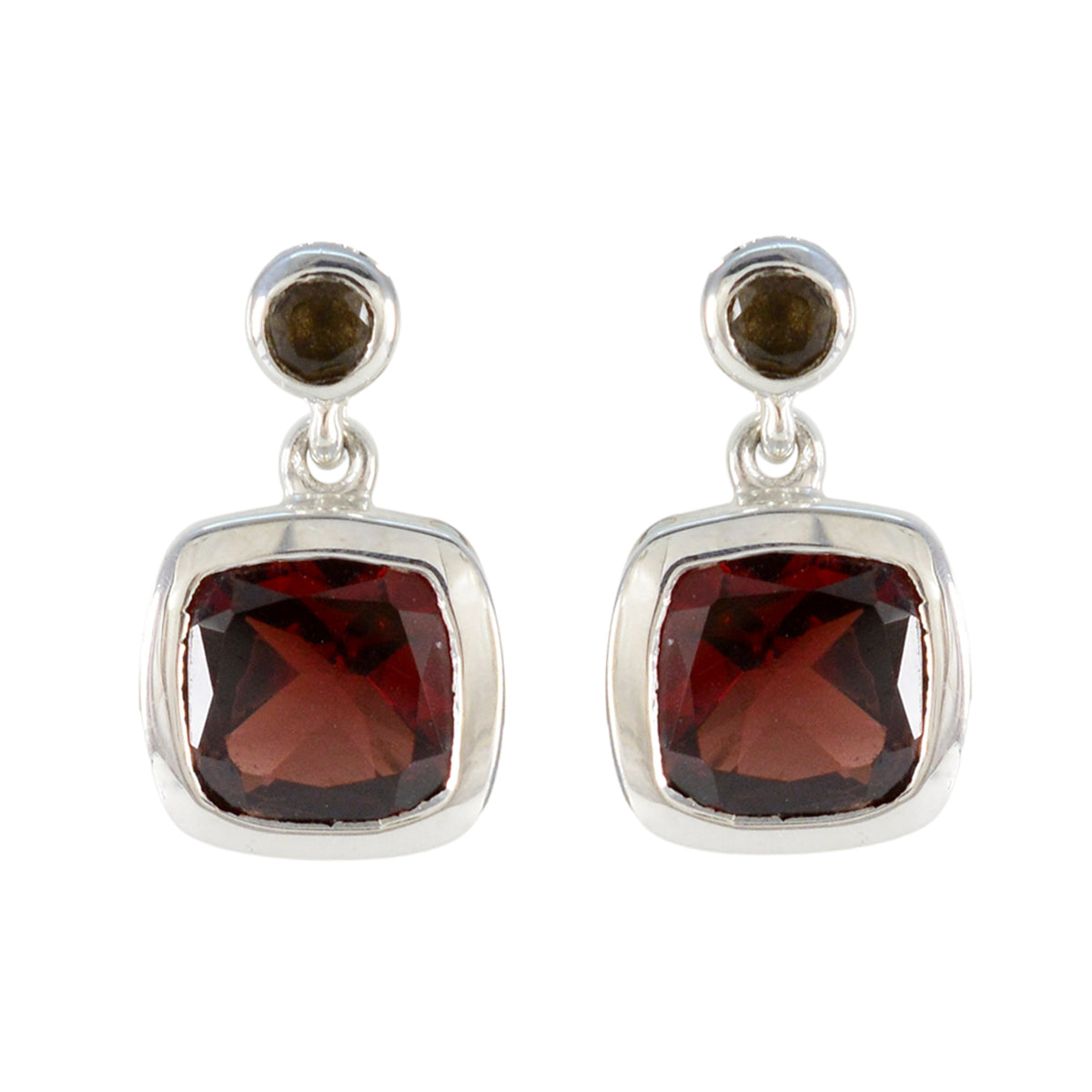 Garnet-American-María-multiple-Stud-Red-92.5-Silver-Earring Huvudsaklig produktbild