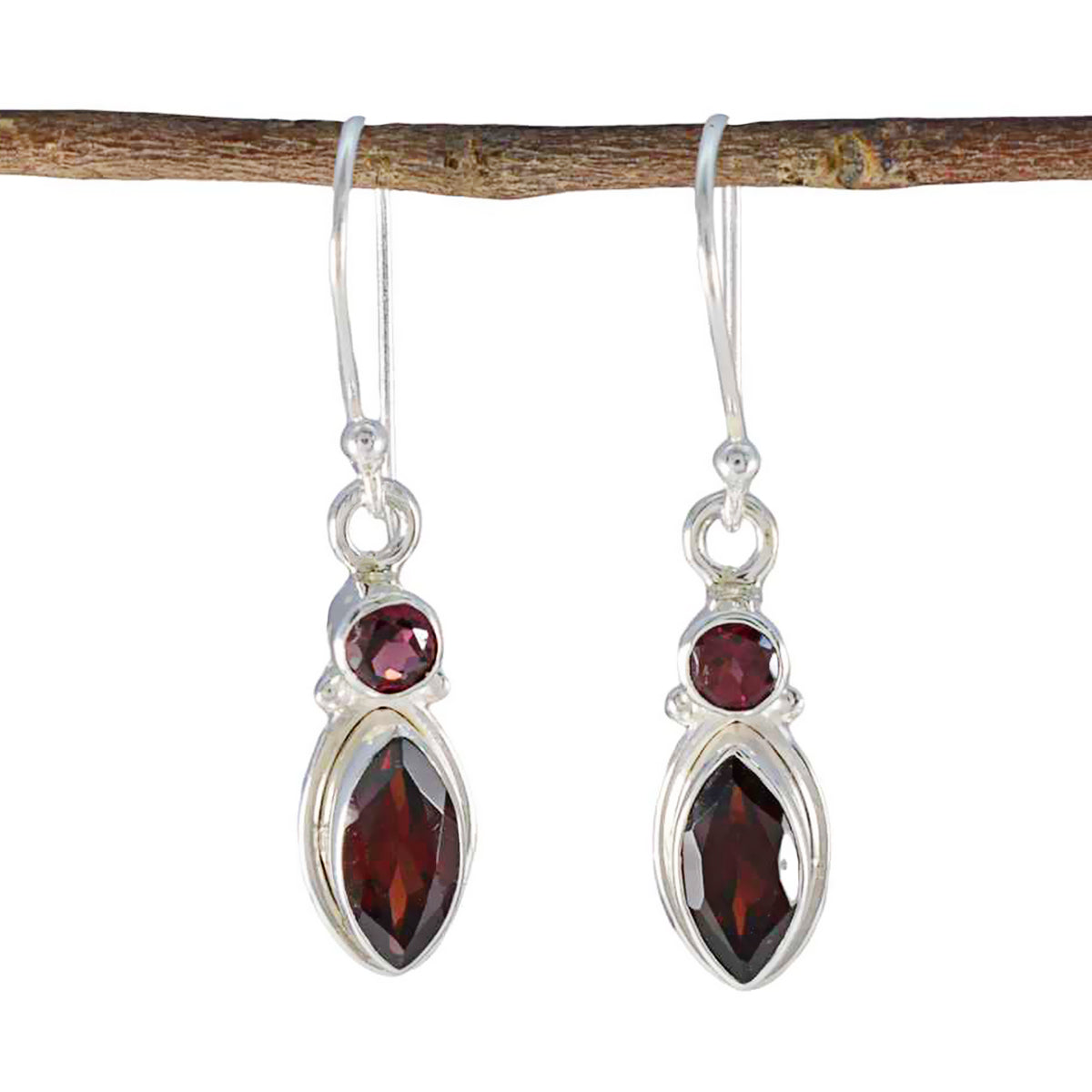 Garnet-German-Aurora-Toi-et-Moi-Dangle-Red-Sterling-Silver-Earring