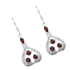 Garnet-Moroccan-Ying-multiple-Dangle-Red-925-Sterling-Silver-Earring