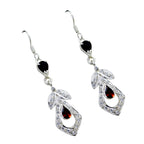 Garnet-Egyptian-Yuki-multiple-Dangle-Red-Silver-Earring