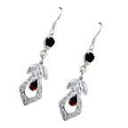 Garnet-Egyptian-Yuki-multiple-Dangle-Red-Silver-Earring