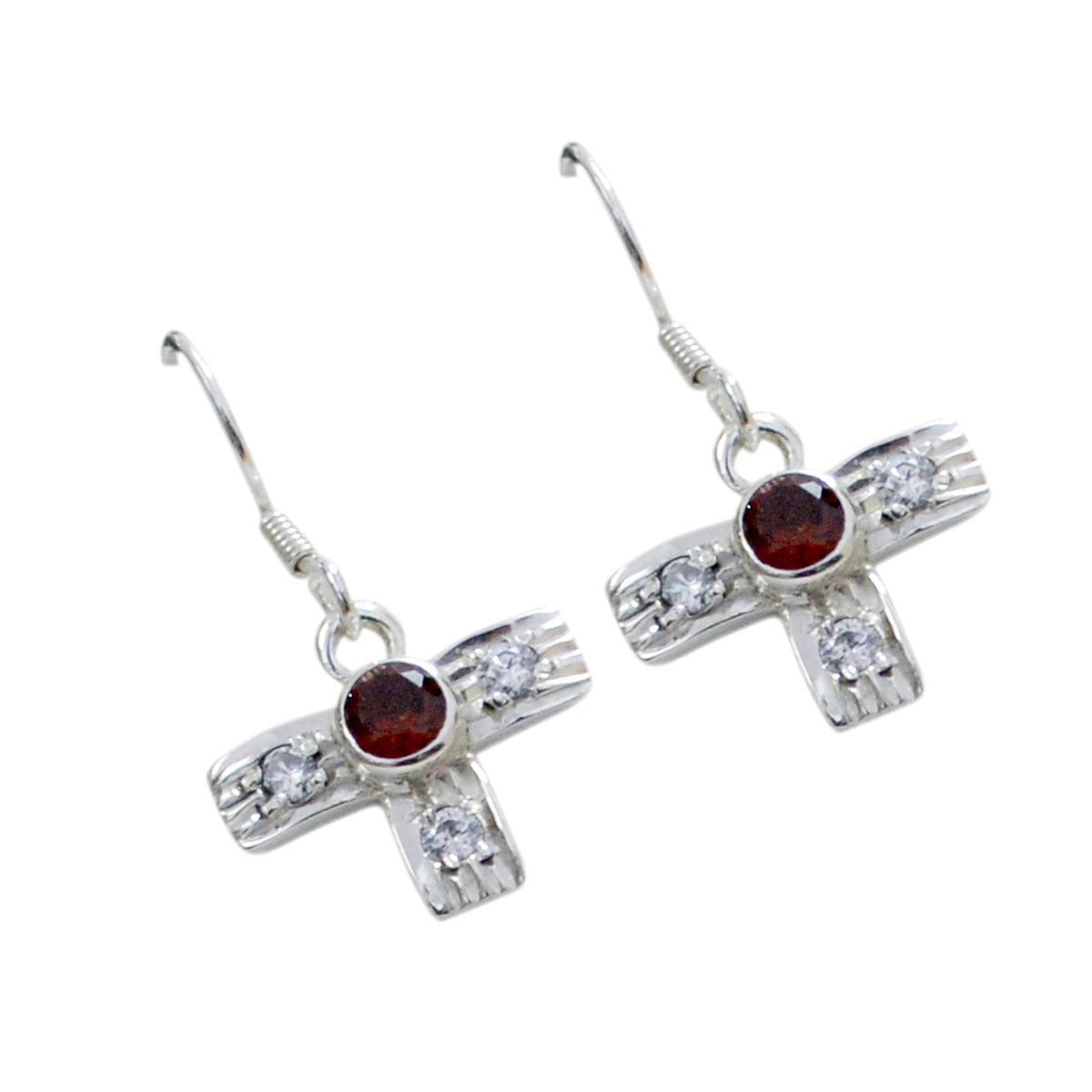 Garnet-American-Yuna-multiple-Dangle-Red-Sterling-Silver-Earring