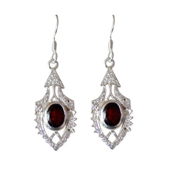 Garnet-Korean-Agustina-multiple-Dangle-Red-925-Silver-Earring