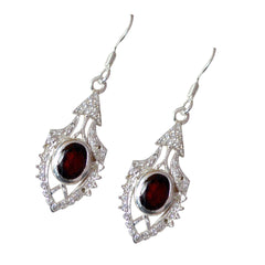 Garnet-Korean-Agustina-multiple-Dangle-Red-925-Silver-Earring