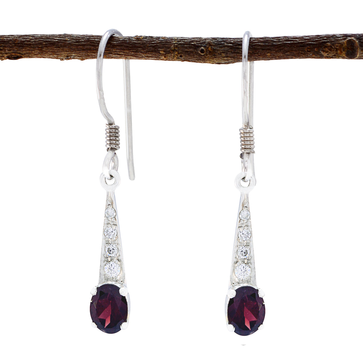 Garnet-Turkish-Amanda-multiple-Dangle-Red-925-Sterling-Silver-Earring Huvudsaklig produktbild