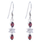 Garnet-Middle-Eastern-Andrea-multiple-Dangle-Red-Silver-Earring