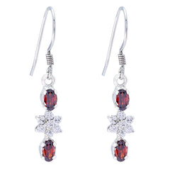 Garnet-Middle-Eastern-Andrea-multiple-Dangle-Red-Silver-Earring