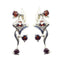 Garnet-African-Josephine-multiple-Dangle-Red-Silver-Earring