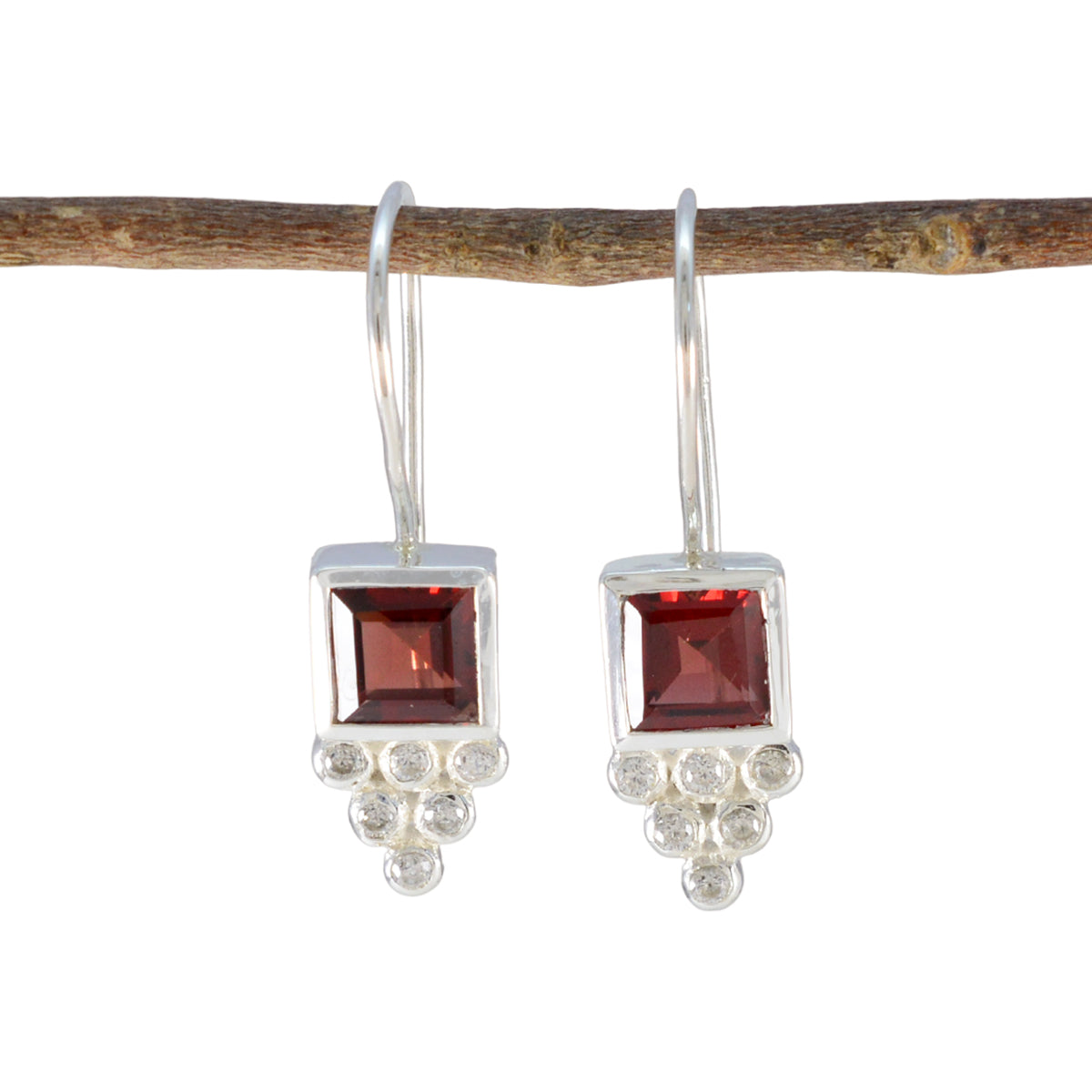 Garnet-Russian-Yuna-multiple-Dangle-Red-925-Silver-Earring Главное изображение товара