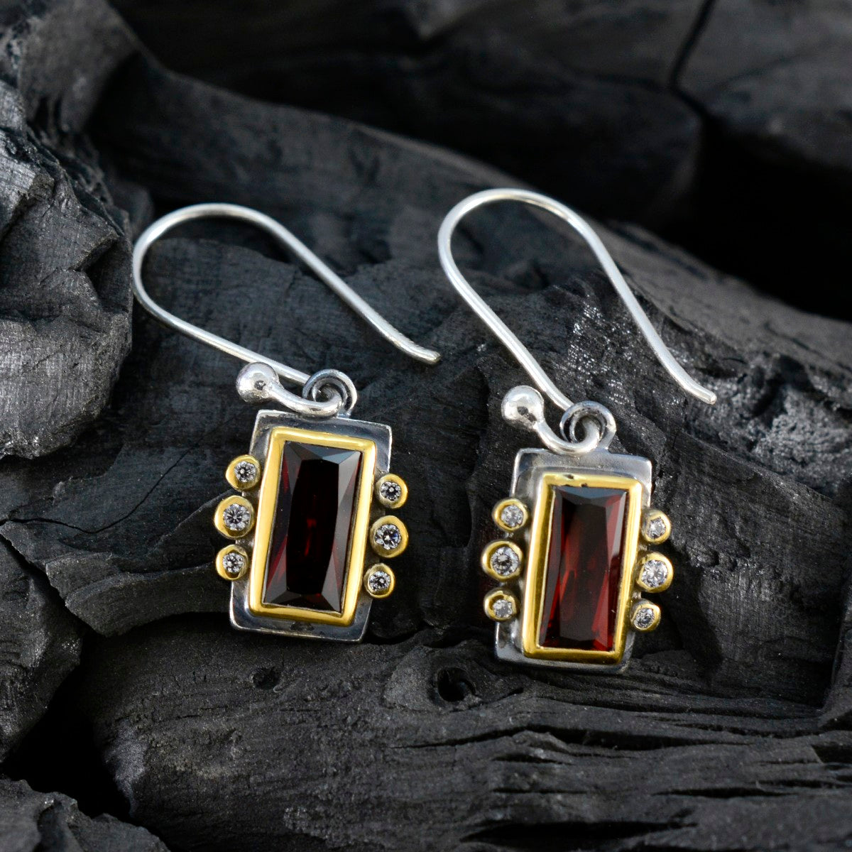 Garnet-American-Riley-multiple-Dangle-Red-92.5-Silver-Earring