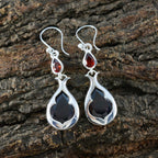 Garnet-American-Amanda-multiple-Dangle-Red-Silver-Earring