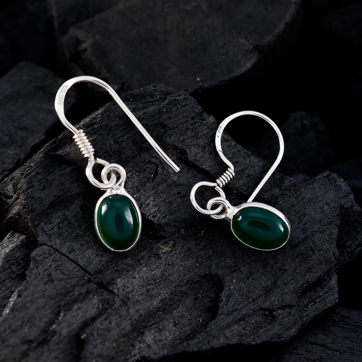 Green Onyx Australian Antonia multiple Dangle Green 92.5 Silver Earring Secondary image
