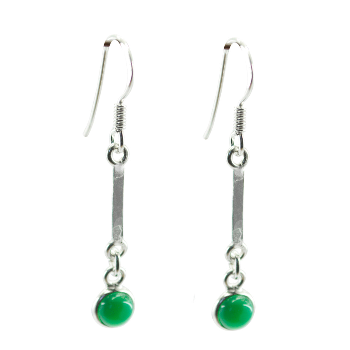 Green-Onyx-Latin-American-Bruna-multiple-Dangle-Green-92.5-Silver-Earring メイン画像