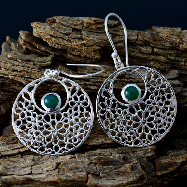 Green-Onyx-Egyptian-Constanza-Solitaire-Dangle-Green-Silver-Earring