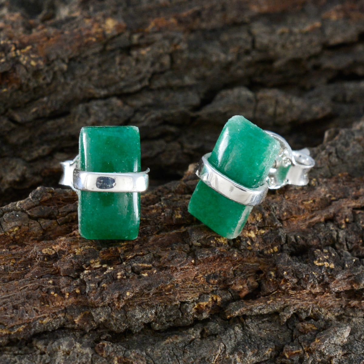 Green-Onyx-Middle-Eastern-Gabriela-Solitaire-Stud-Green-92.5-Silver-Earring