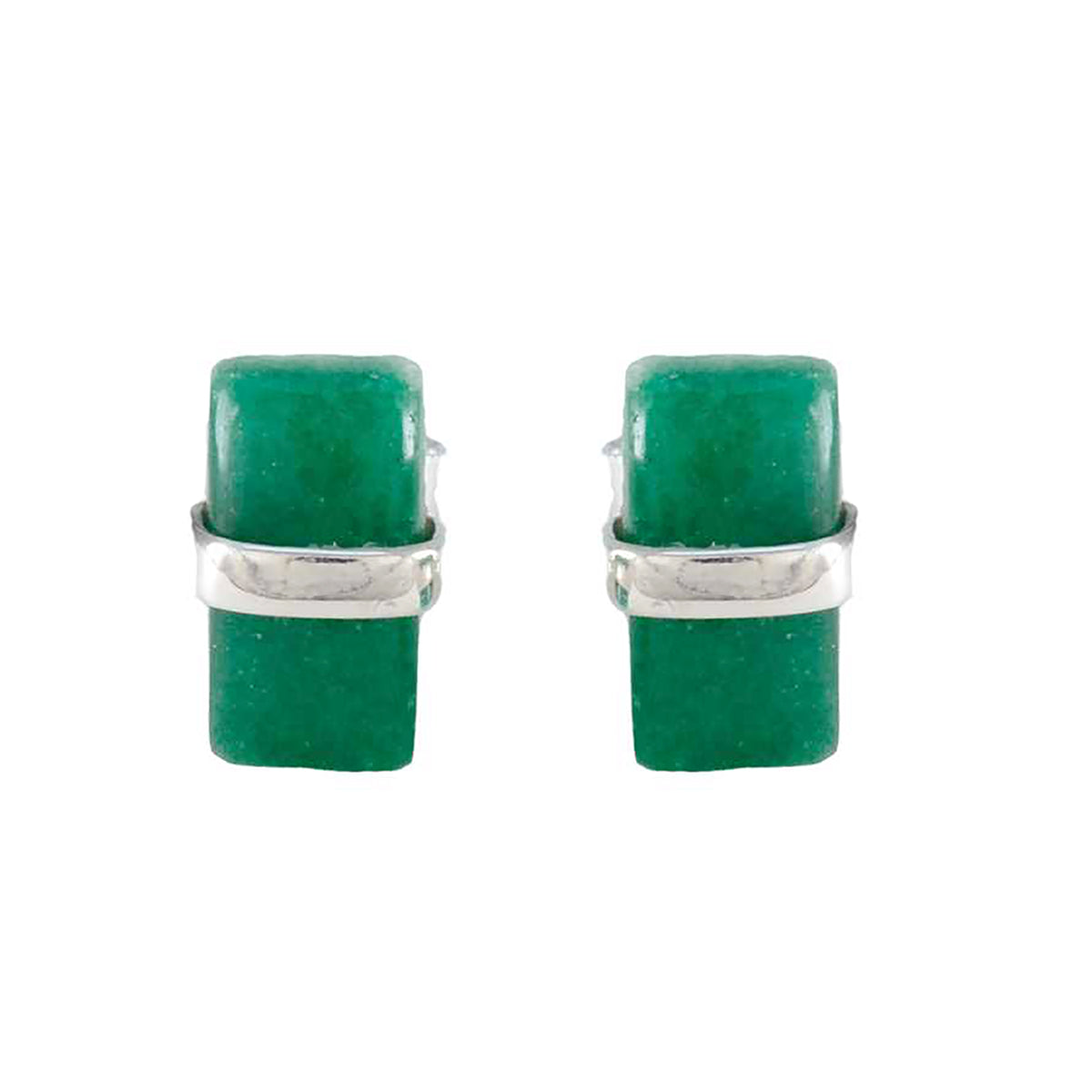 Green-Onyx-Middle-Eastern-Gabriela-Solitaire-Stud-Green-92.5-Silver-Earring Главное изображение товара