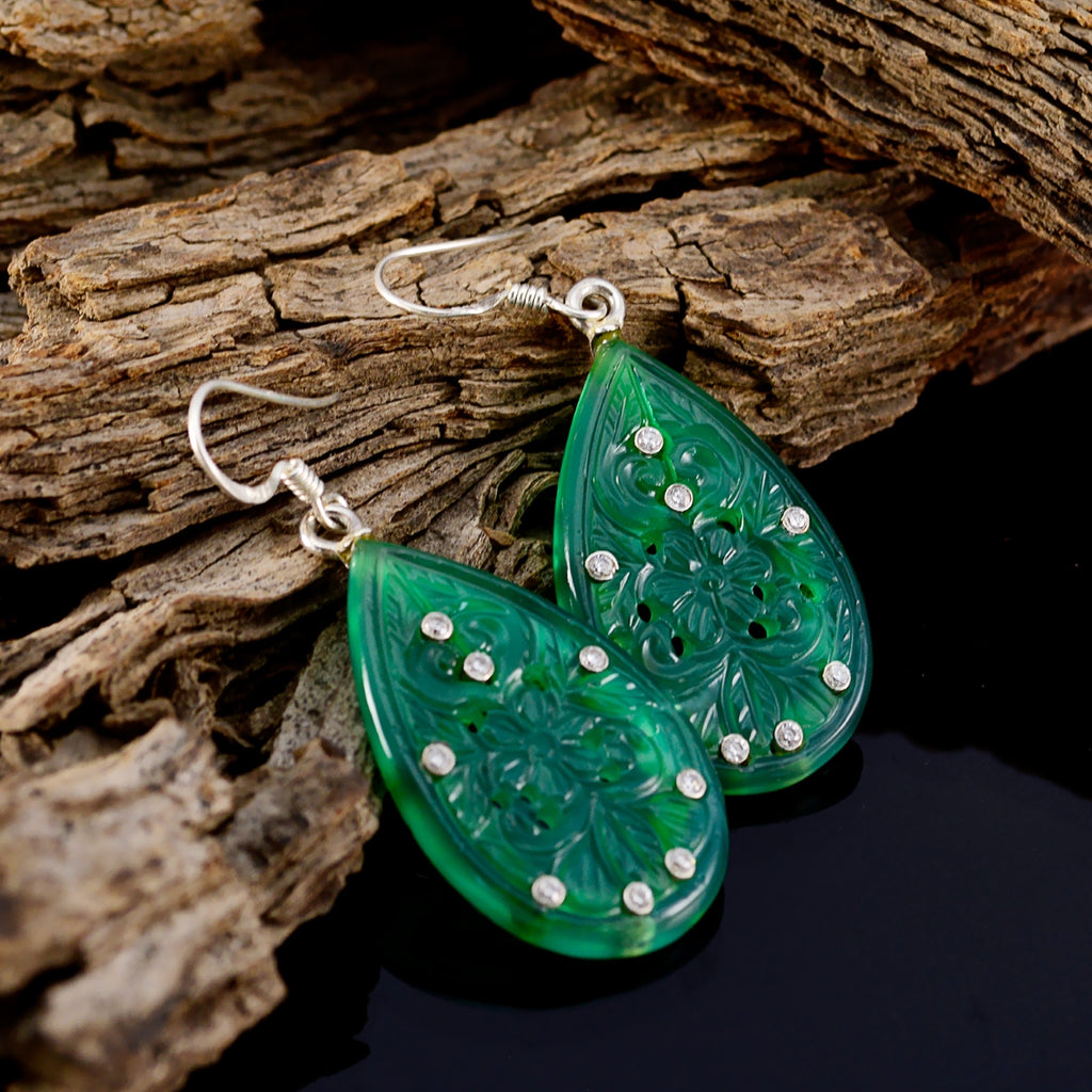 Green-Onyx-Indian-Araya-multiple-Dangle-Green-925-Sterling-Silver-Earring