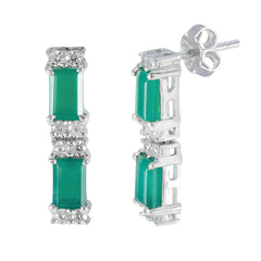 Green-Onyx-German-Paula-multiple-Stud-Green-Sterling-Silver-Earring
