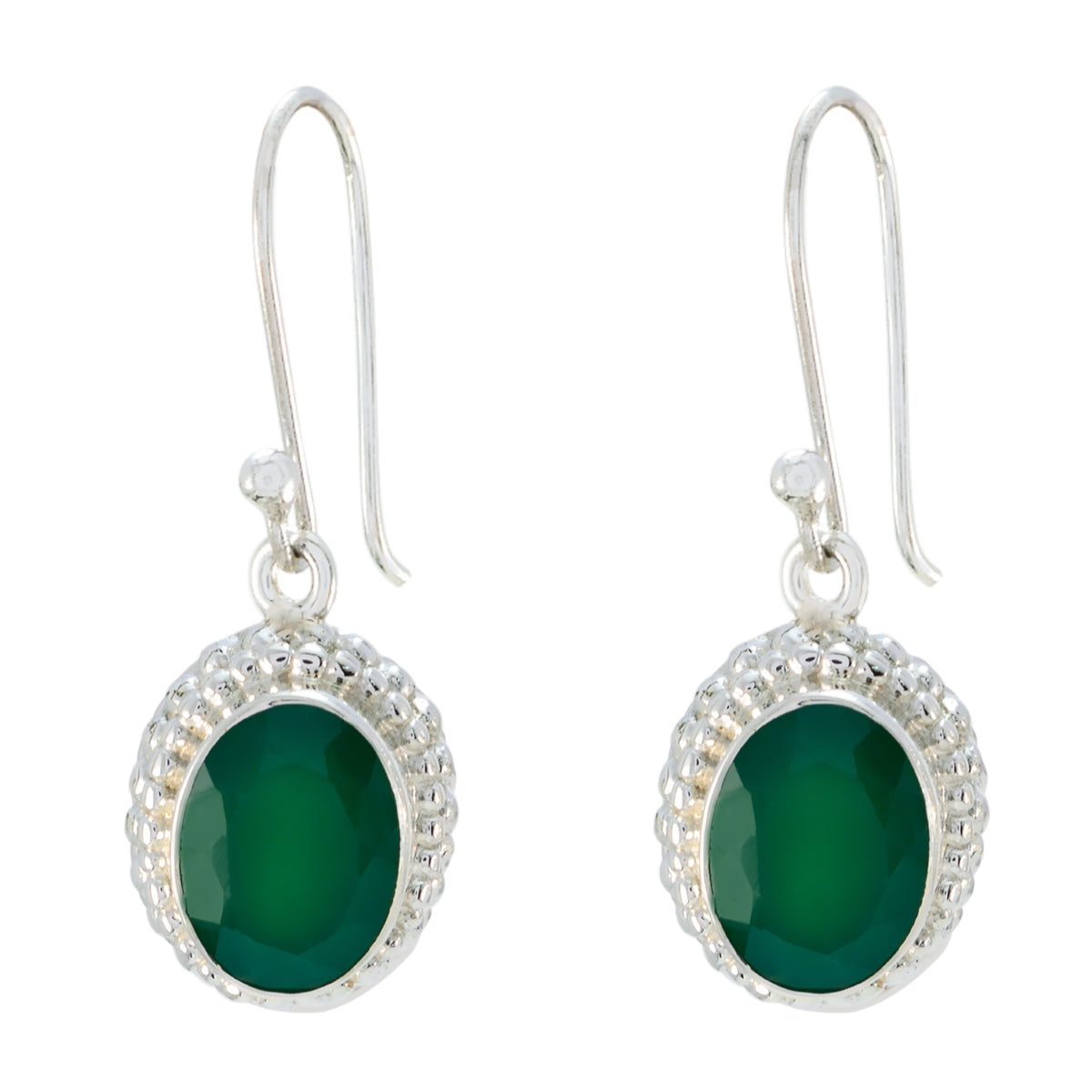 Green-Onyx-Korean-Kennedy-multiple-Dangle-Green-Sterling-Silver-Earring Главное изображение товара
