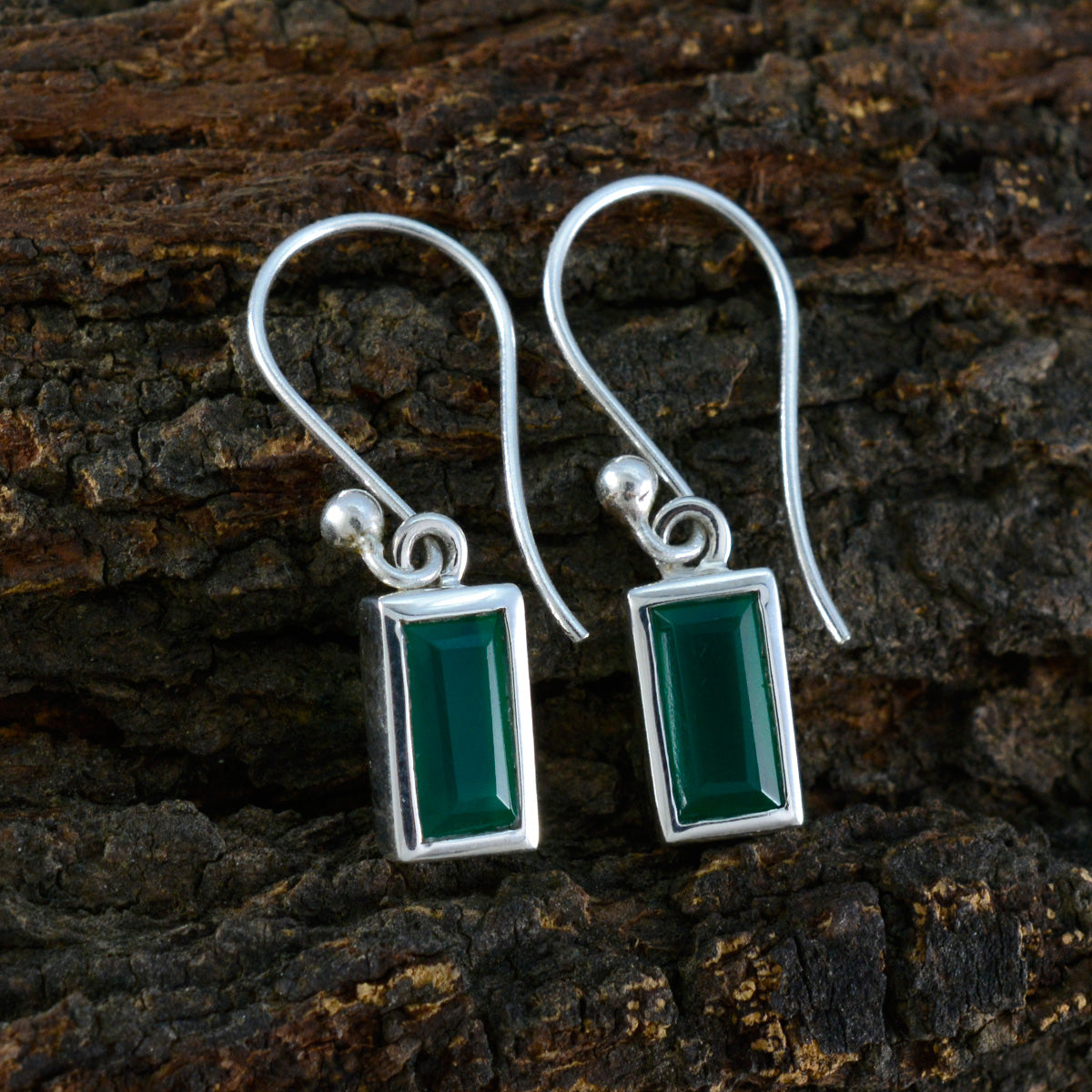 Green-Onyx-American-Lucia-Solitaire-Dangle-Green-925-Silver-Earring