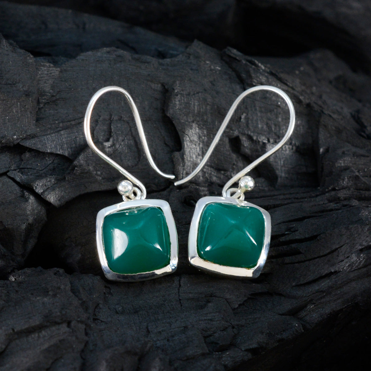 Green-Onyx-Korean-Ji-eun-Solitaire-Dangle-Green-Sterling-Silver-Earring