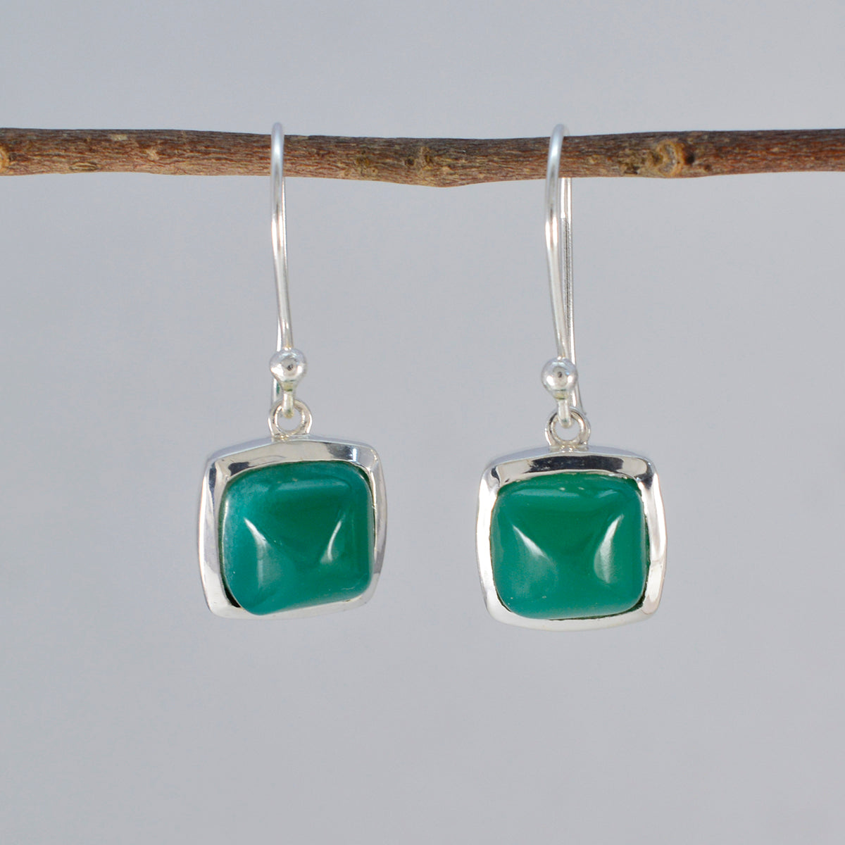 Green-Onyx-Korean-Ji-eun-Solitaire-Dangle-Green-Sterling-Silver-Earring