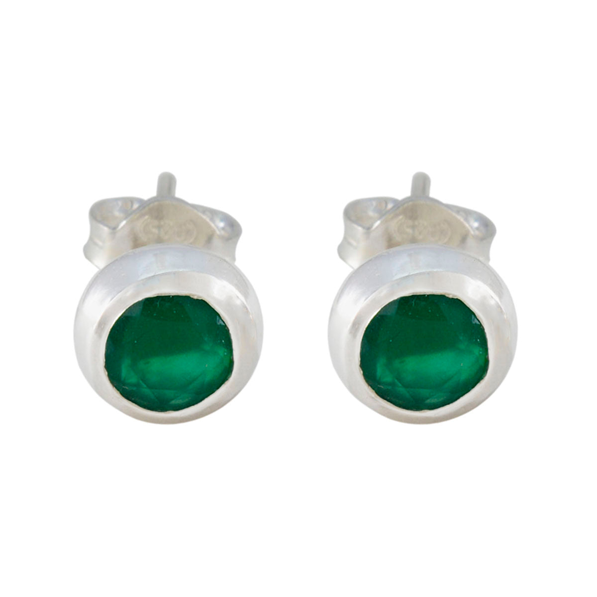 Green-Onyx-Middle-Eastern-Eleanor-Solitaire-Stud-Green-Sterling-Silver-Earring