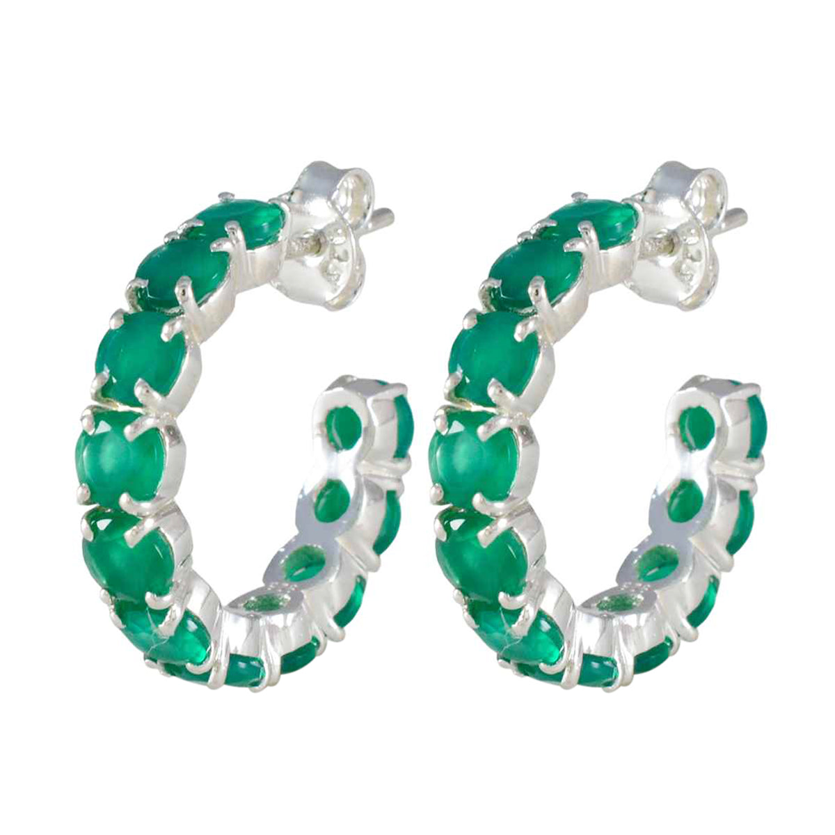 Green-Onyx-Russian-Isabella-multiple-Stud-Green-92.5-Silver-Earring