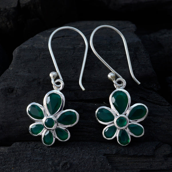 Green-Onyx-German-Ling-multiple-Dangle-Green-Silver-Earring
