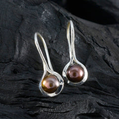 Grey-Pearl-Egyptian-Victoria-Solitaire-Dangle-Gray-925-Sterling-Silver-Earring