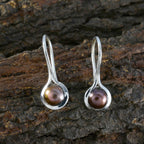 Grey-Pearl-Egyptian-Victoria-Solitaire-Dangle-Gray-925-Sterling-Silver-Earring