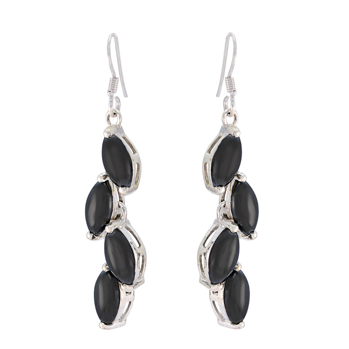 Gunmetal-American-Luisa-multiple-Dangle-Gray-92.5-Silver-Earring Imagen principal del producto