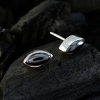 Gunmetal-Korean-María-Solitaire-Stud-Gray-925-Silver-Earring