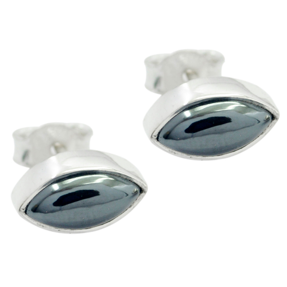 Gunmetal-Korean-María-Solitaire-Stud-Grey-925-Silber-Ohrring Hauptbild