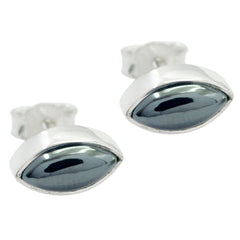 Gunmetal-Korean-María-Solitaire-Stud-Gray-925-Silver-Earring