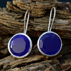 Indian-Blue-Sapphire-African-Stella-Solitaire-Dangle-Blue-925-Silver-Earring