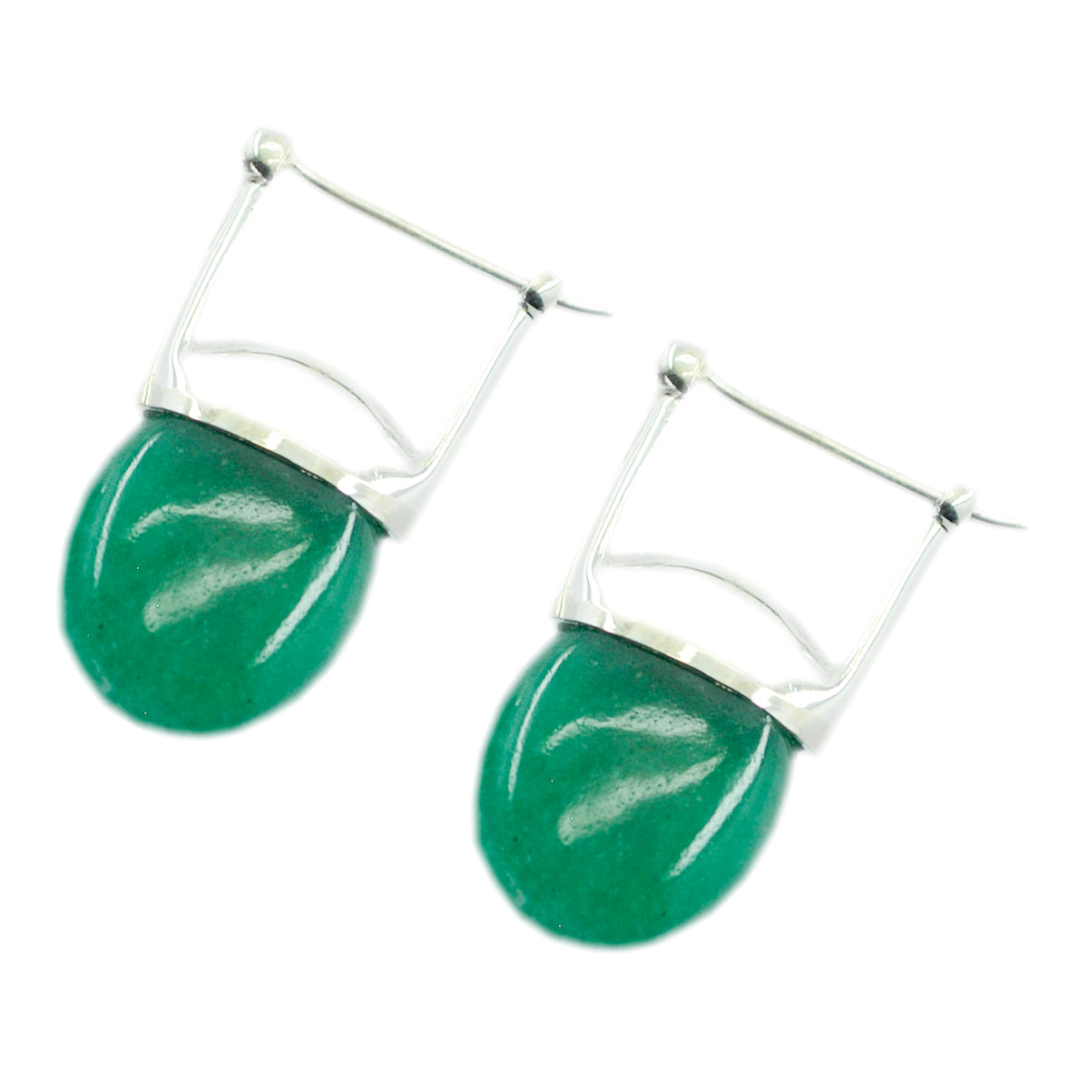 Indian Emerald Australian Nova Solitaire Stud Green Sterling Silver Earring Secondary image