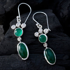 Indian-Emerald-Russian-Hina-Toi-et-Moi-Dangle-Green-92.5-Silver-Earring