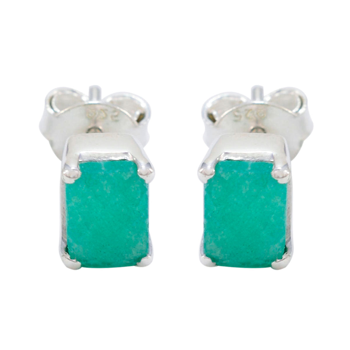 Indian-Emerald-Latin-American-Cecilia-Solitaire-Stud-Green-Silver-Earring