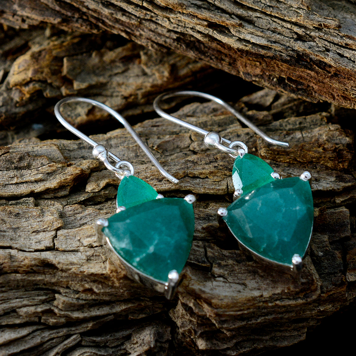 Indian-Emerald-French-Zoe-multiple-Dangle-Green-Silver-Earring