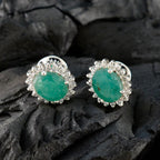 Emerald-CZ-Mexican-Milagros-multiple-Stud-Green-Sterling-Silver-Earring