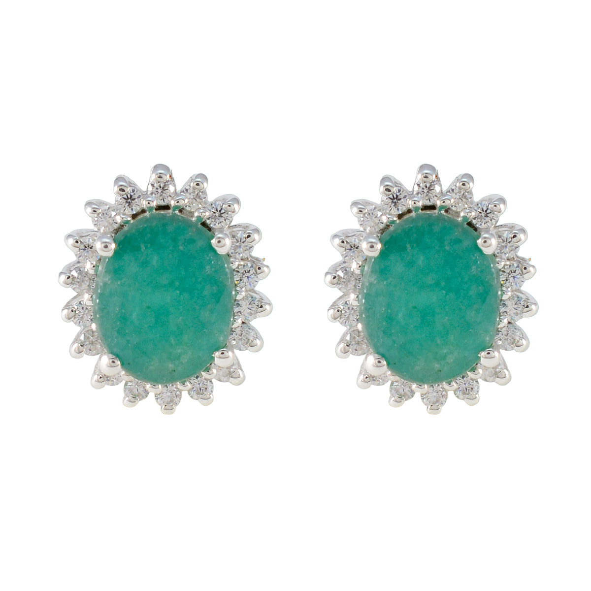 Emerald-CZ-Mexican-Milagros-multiple-Stud-Green-Sterling-Silver-Earring