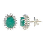 Emerald-CZ-Mexican-Milagros-multiple-Stud-Green-Sterling-Silver-Earring