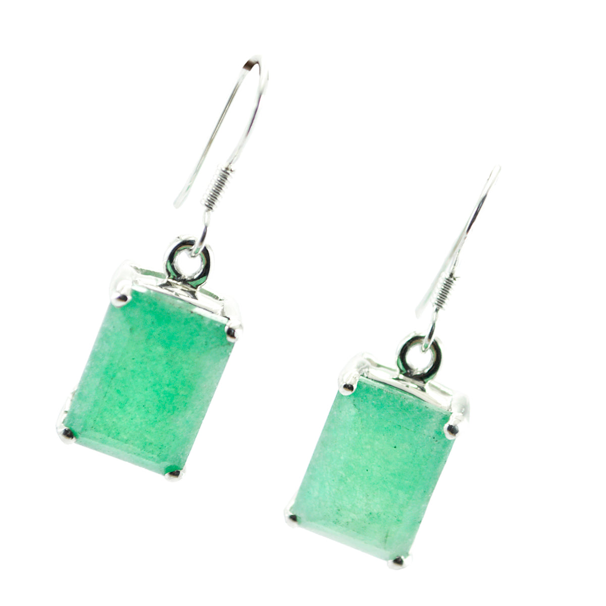 Indian Emerald Australian Noelia Solitaire Dangle Green Silver Earring Второстепенное изображение товара