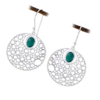 Indian-Emerald-Latin-American-Paula-Solitaire-Dangle-Green-925-Silver-Earring