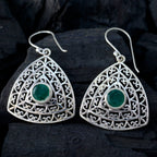 Indian-Emerald-French-Pilar-Solitaire-Dangle-Green-Silver-Earring
