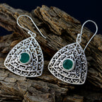 Indian-Emerald-French-Pilar-Solitaire-Dangle-Green-Silver-Earring