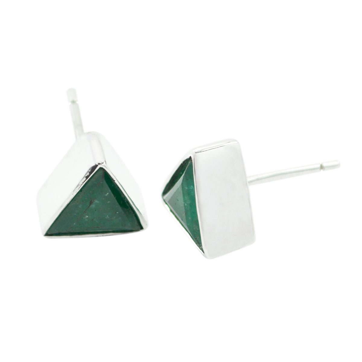 Indian-Emerald-Korean-Valentina-Solitaire-Stud-Green-92.5-Silver-Earring Главное изображение товара